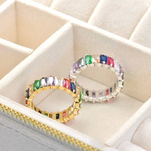 Baguette Diamond Ring - Wide Baguette-cut CZ Ring