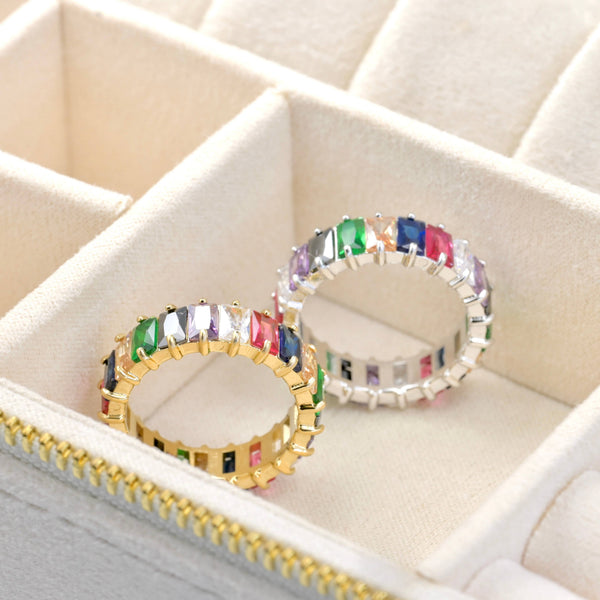 Baguette Diamond Ring - Wide Baguette-cut CZ Ring