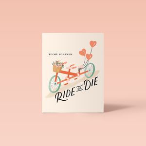Ride or Die Bicycle Love Valentine's Card