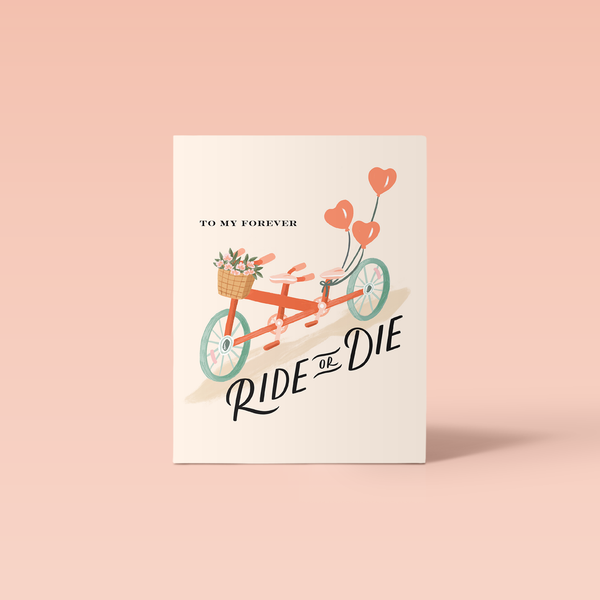 Ride or Die Bicycle Love Valentine's Card
