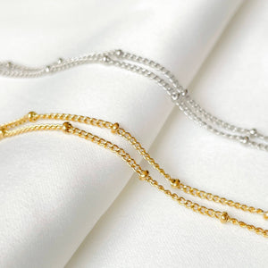 Layered Satellite Bracelet - Gold Beaded Chain Bracelet