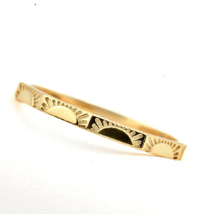 Angular Sun Ring - Sterling Silver Slim Sun Band