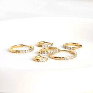Pave Diamond Hoops - Tarnish-free Diamond Hoop Earrings