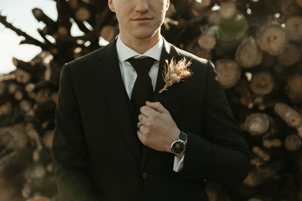 Boho Dried Floral Boutonniere & Corsage