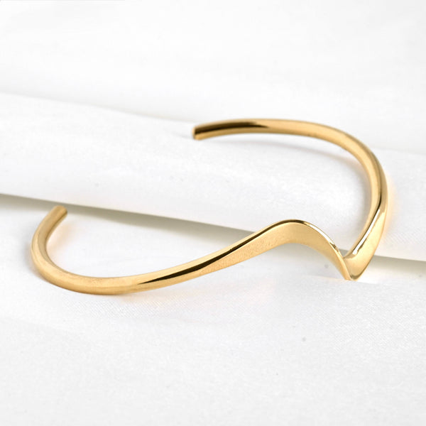 Sculptural Gold Cuff - Tarnish-free Twist Cuff Bracelet