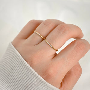 Thin Pave CZ Ring - Slim Stacker Ring - Pave Diamond Band