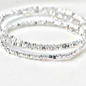 925 Sterling Silver Beaded Choker - Silver Bead Necklace