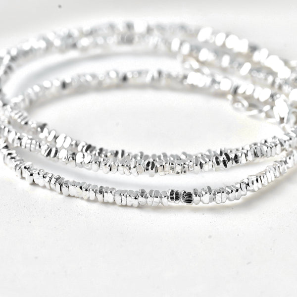 925 Sterling Silver Beaded Choker - Silver Bead Necklace