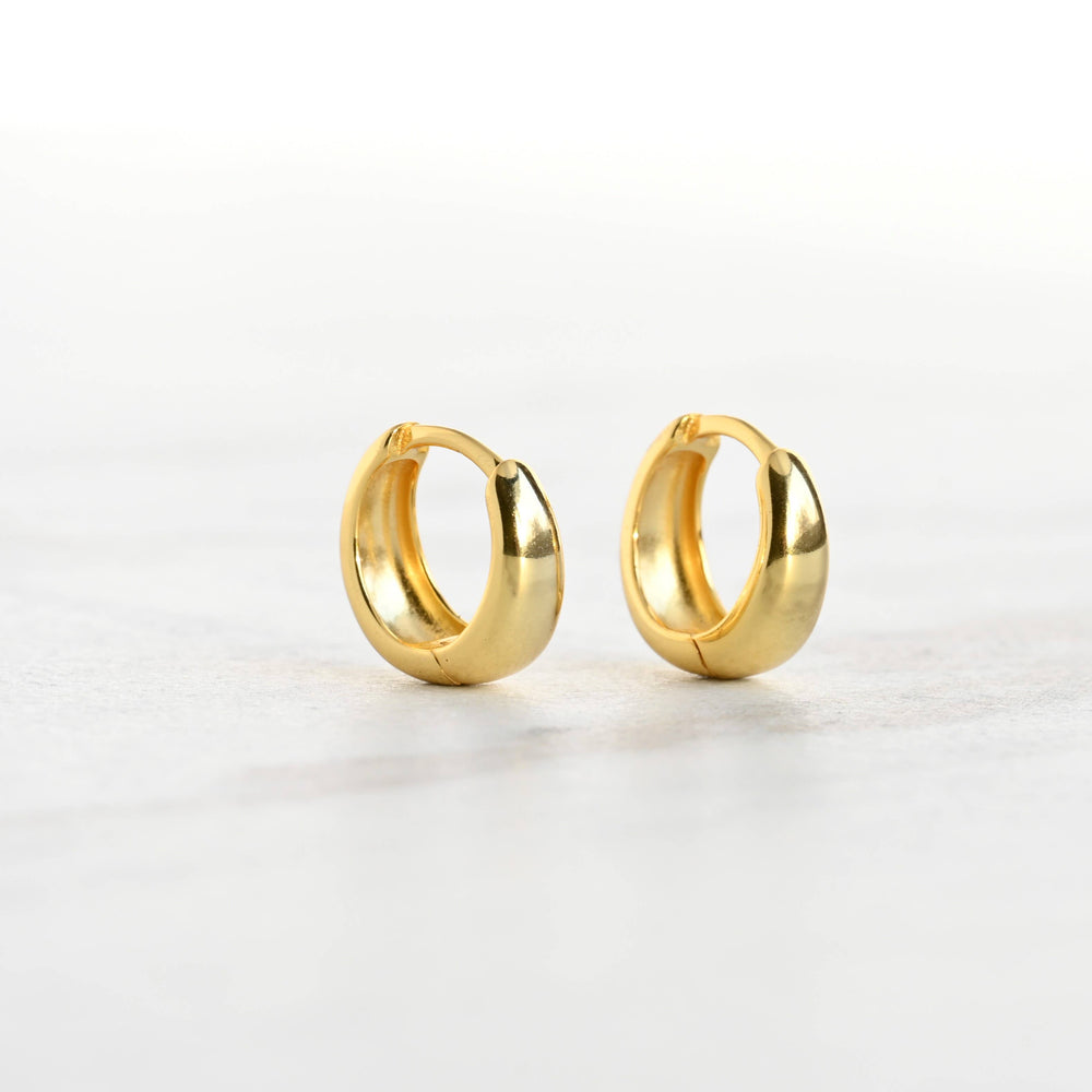 Small Chunky Hoops - Sterling Silver Small Bold Huggies
