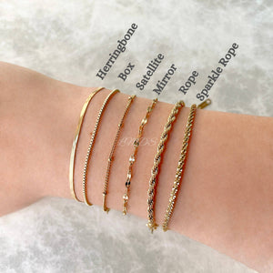 Dainty Gold Bracelets - Waterproof Chain Bracelets for Women