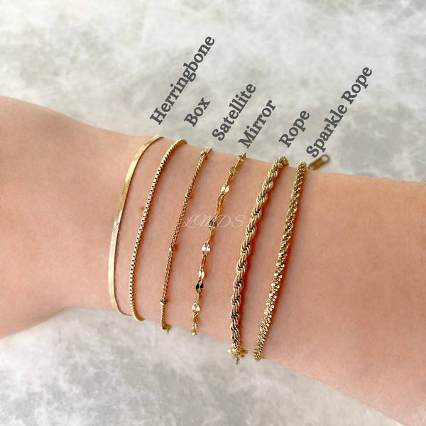 Dainty Gold Bracelets - Waterproof Chain Bracelets for Women