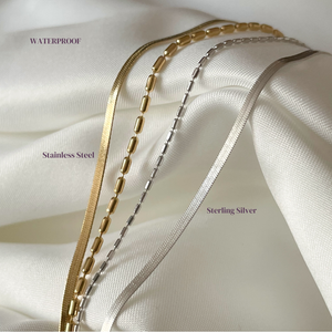 Layered Herringbone Bracelet - Dainty Gold Sanke Bracelet
