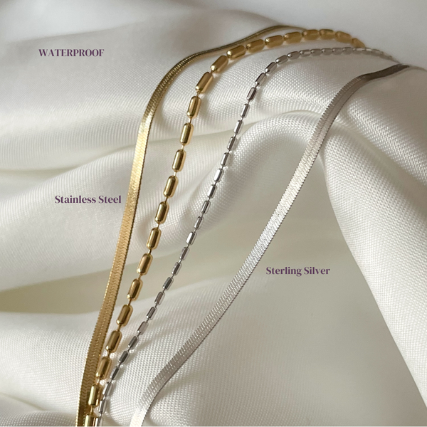 Layered Herringbone Bracelet - Dainty Gold Sanke Bracelet