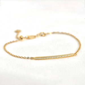 Silver Diamond Bracelet - Bezel Bracelet - Clover Bracelet