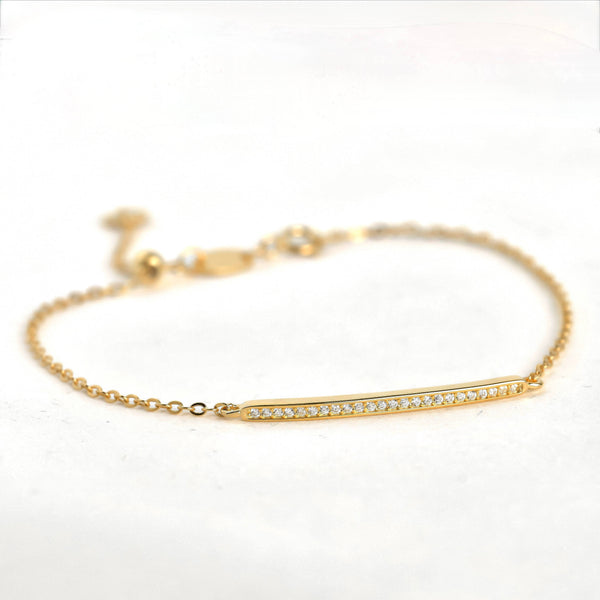Silver Diamond Bracelet - Bezel Bracelet - Clover Bracelet