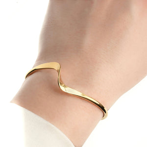 Sculptural Gold Cuff - Tarnish-free Twist Cuff Bracelet