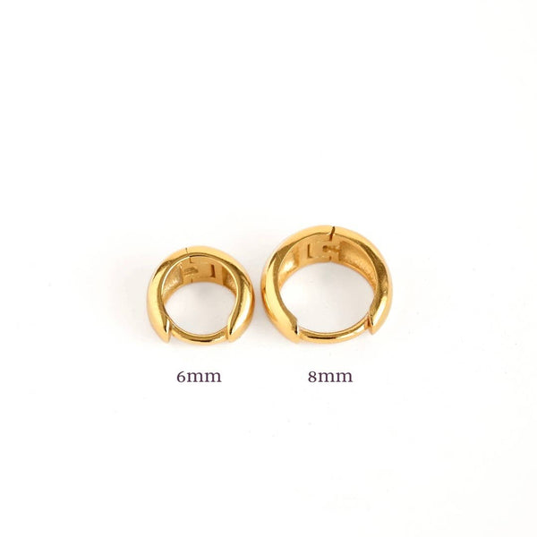 Small Chunky Hoops - Sterling Silver Small Bold Huggies