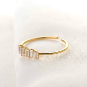 925 Silver Diamond Rings - Bezel Ring - Baguette Ring