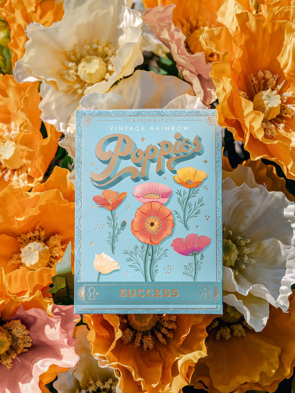 Vintage Rainbow Poppies (Success) - Floriography Seed Packet
