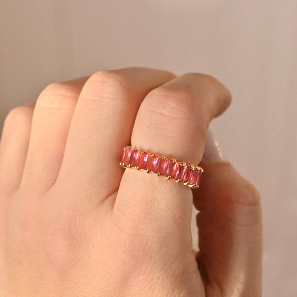 Baguette Diamond Ring - Wide Baguette-cut CZ Ring
