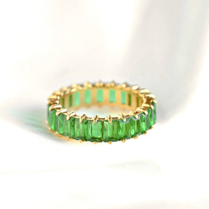 Baguette Diamond Ring - Wide Baguette-cut CZ Ring