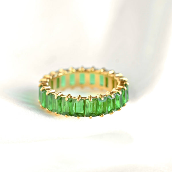 Baguette Diamond Ring - Wide Baguette-cut CZ Ring