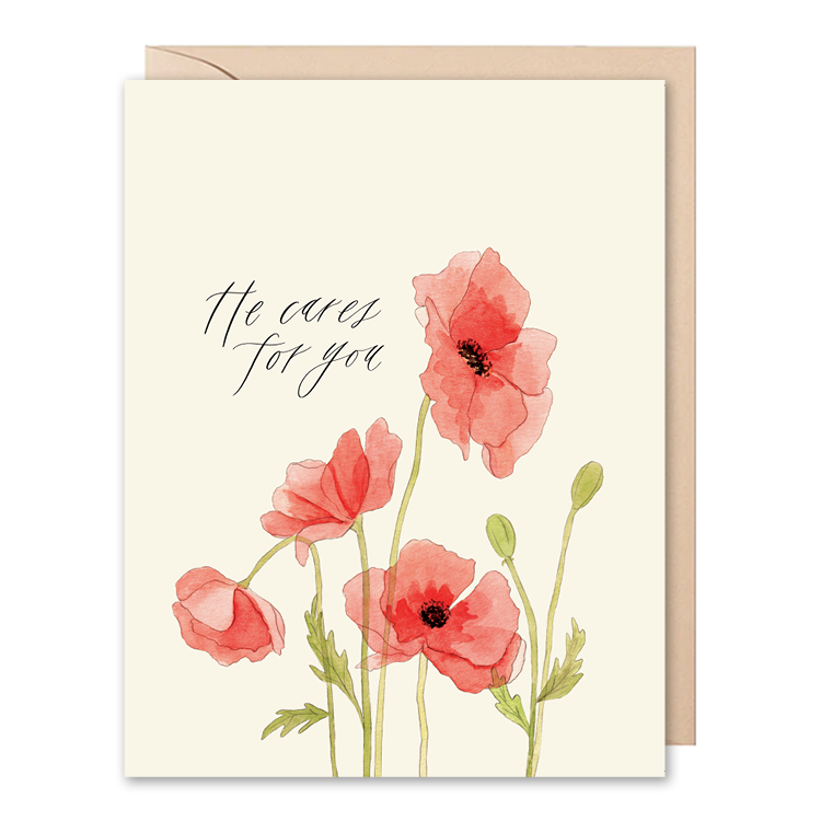 He Cares Christian Sympathy Card