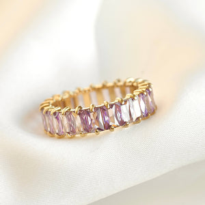Baguette Diamond Ring - Wide Baguette-cut CZ Ring