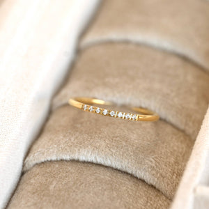 Thin Pave CZ Ring - Slim Stacker Ring - Pave Diamond Band