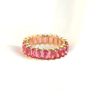 Baguette Diamond Ring - Wide Baguette-cut CZ Ring