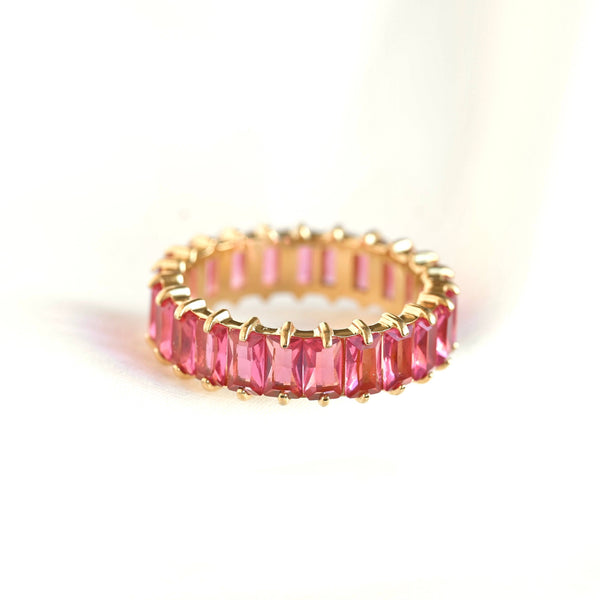 Baguette Diamond Ring - Wide Baguette-cut CZ Ring