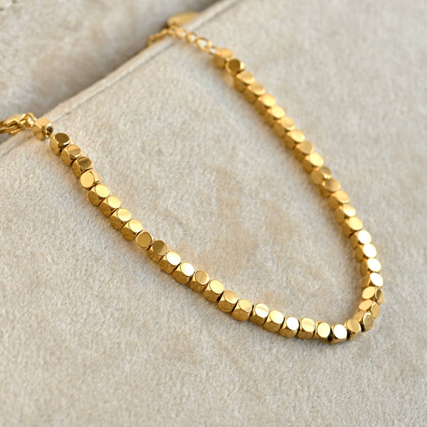 18k Gold Bracelets - Gold Beaded, Paperclip, Tennis Bracelet
