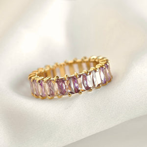 Baguette Diamond Ring - Wide Baguette-cut CZ Ring