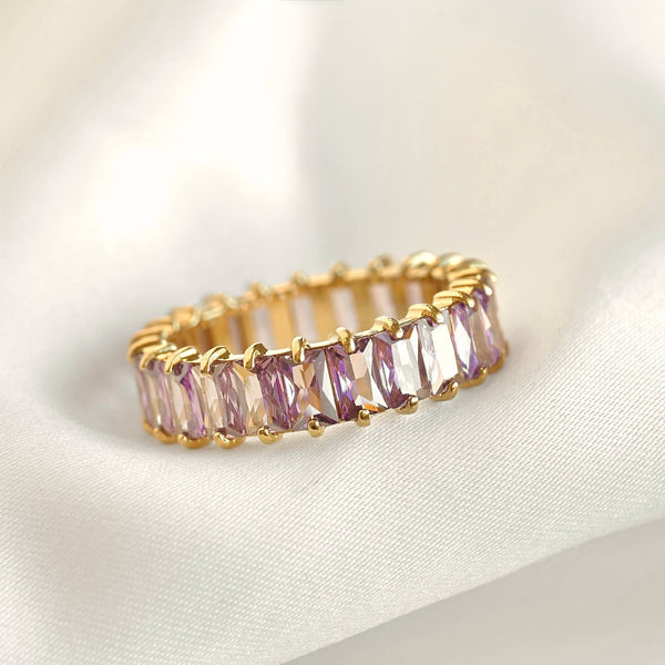 Baguette Diamond Ring - Wide Baguette-cut CZ Ring