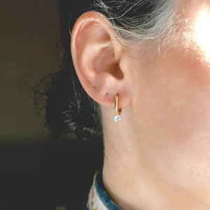 Waterproof Diamond Hoops - Diamond Charm Hoop Earrings