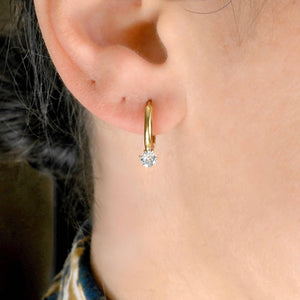 Waterproof Diamond Hoops - Diamond Charm Hoop Earrings