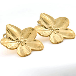 Oversized Flower Earrings - Large Flower Statement Earrings