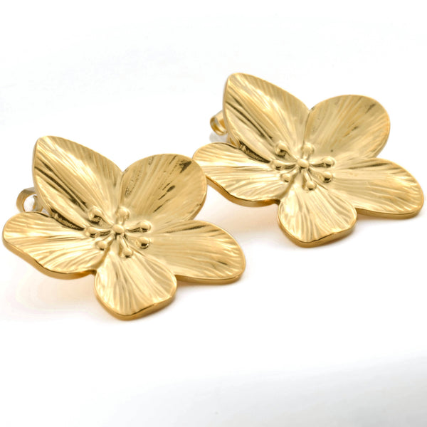 Oversized Flower Earrings - Large Flower Statement Earrings