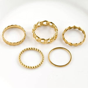 Dainty Gold Rings - Waterproof 18k Gold Stackable Rings