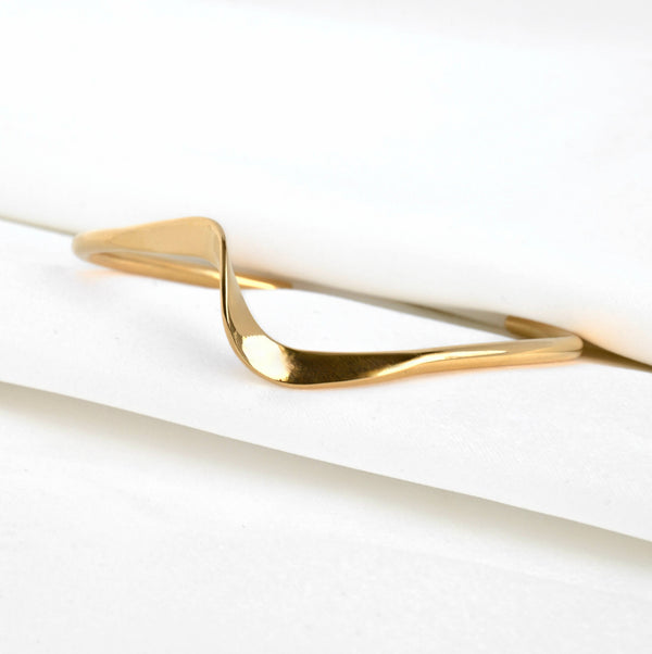 Sculptural Gold Cuff - Tarnish-free Twist Cuff Bracelet