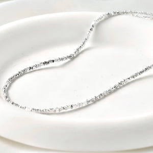 925 Sterling Silver Beaded Choker - Silver Bead Necklace