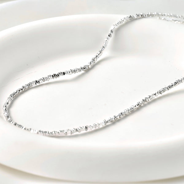 925 Sterling Silver Beaded Choker - Silver Bead Necklace