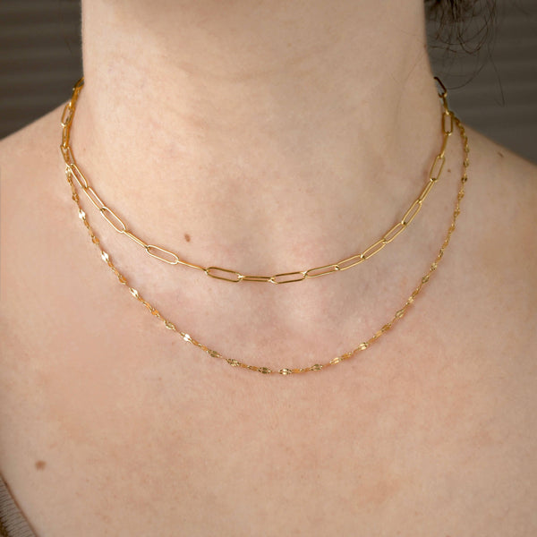 Mirror Chain Necklace - Tarnish-free Gold Chain