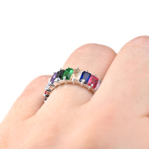 Baguette Diamond Ring - Wide Baguette-cut CZ Ring