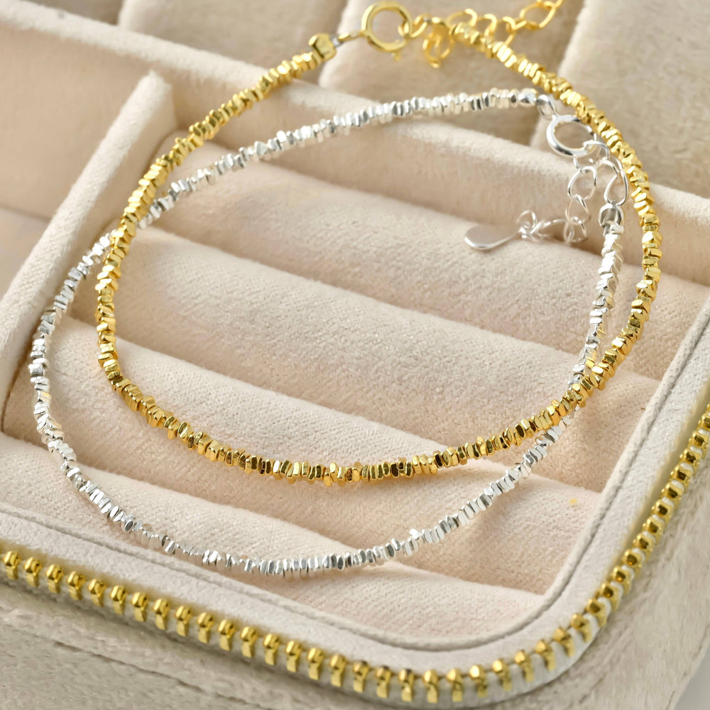 925 Sterling Silver Beaded Choker - Silver Bead Necklace