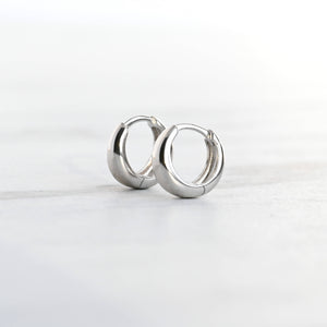 Small Chunky Hoops - Sterling Silver Small Bold Huggies