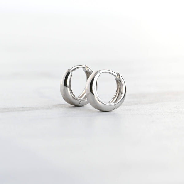 Small Chunky Hoops - Sterling Silver Small Bold Huggies