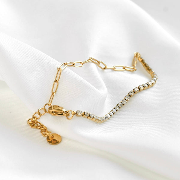 18k Gold Bracelets - Gold Beaded, Paperclip, Tennis Bracelet