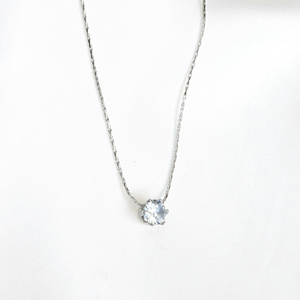 Gold Solitaire Necklace - Tarnish-free Diamond Pendant