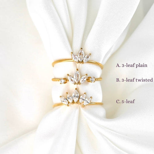 Marquise Diamond Ring - Stainless Steel CZ Lotus Ring